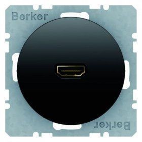 Розетка HIGH DEFINITION Berker R.1 черная с блеском 3315422045