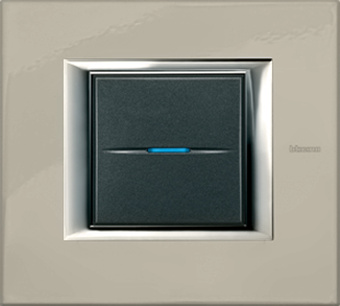 Рамка Bticino Axolute Квадрат Серебро 2-модульная HA4802SAN