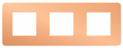 Рамка Schneider Electric Unica Studio Metal Медь / Белый 3 поста NU280657