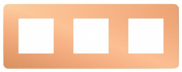 Рамка Schneider Electric Unica Studio Metal Медь / Белый 3 поста NU280657