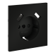 Накладка для розетки с заземлением и защитными шторками, с USB A+A, S70 (черный матовый)