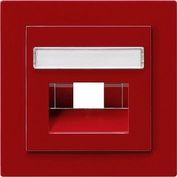 Накладка Gira S-color 50*50 мм для розеток UAE/IAE с полем для надписи Красный 028443