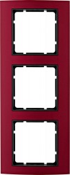 Рамка Berker B.3 Красный / Антрацит 3 поста вертикальная 10133012