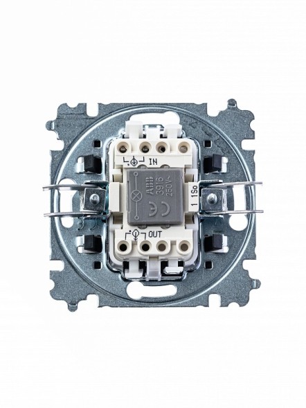 Выключатель ABB Levit белый / ледяной одноклавишный с подсветкой 2CHH590146A6001 3559H-A01446 01W