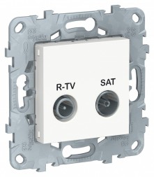 Розетка R-TV/ SAT Schneider Electric Unica Studio Белый оконечная NU545518