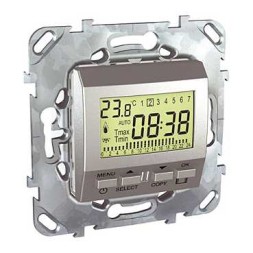 Пограммируемый термостат Schneider Electric Unica Class Top 8а алюминий (от+5 до +35 град) MGU5.505.30ZD