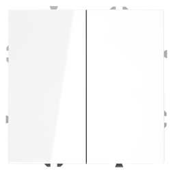 Выключатель с самовозвратом встраиваемый VOLTUM S70 двухклавишный 10А, (белый глянцевый)