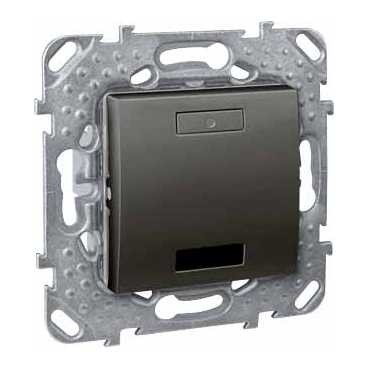 Двухкнопочный Выключатель Schneider Electric Unica Class Top графит с led, ик-приемником MGU5.532.12