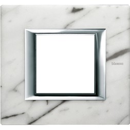 Рамка Bticino Axolute Квадрат Мрамор Каррара 2-модульная HA4802RMC