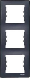 Рамка Schneider Electric Sedna Графит 3 поста вертикальная SDN5801370