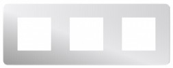 Рамка Schneider Electric Unica Studio Metal Хром / Антрацит 3 поста NU280656