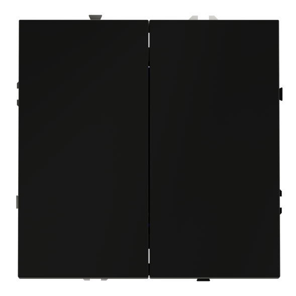 Перекрестный переключатель встраиваемый VOLTUM S70 двухклавишный 10А, (черный матовый)