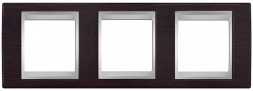 Рамка Schneider Electric Unica Top Венге / Алюминий 3 поста MGU66.006.0M3