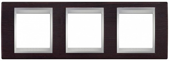 Рамка Schneider Electric Unica Top Венге / Алюминий 3 поста MGU66.006.0M3