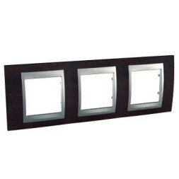 Рамка Schneider Electric Unica Top Венге / Алюминий 3 поста MGU66.006.0M3