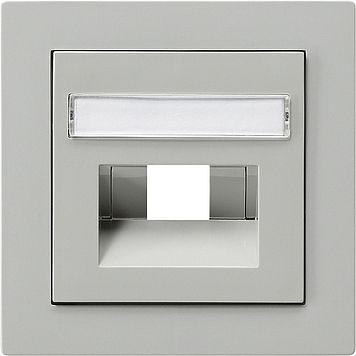 Накладка Gira S-color 50*50 мм для розеток UAE/IAE с полем для надписи Серый 028442