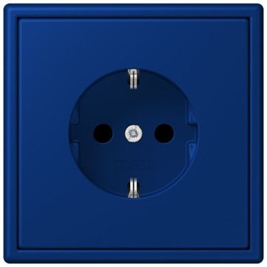 Розетка Jung Les Couleurs® Le Corbusier bleu outremer fonce SCHUKO® со встроенной повышенной защитой от прикосновения LC1520KI4320T