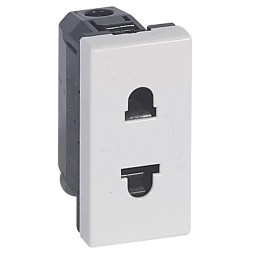 Розетка 2К евро-американская Legrand Mosaic белая винтовые зажим 1М 077501