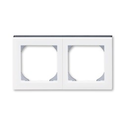 Рамка ABB Levit Белый / Дымчатый чёрный 2 поста 55х55 для механизмов BJE 2CHH015520A4062 3901H-A05520 62