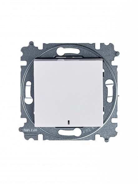 Переключатель ABB Levit ориентационная белый / ледяной одноклавишный с подсветкой 2CHH590646A6001 3559H-A06446 01W