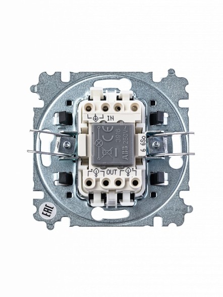 Переключатель ABB Levit ориентационная белый / ледяной одноклавишный с подсветкой 2CHH590646A6001 3559H-A06446 01W