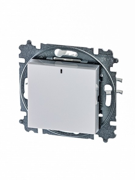 Переключатель ABB Levit ориентационная белый / ледяной одноклавишный с подсветкой 2CHH590646A6001 3559H-A06446 01W