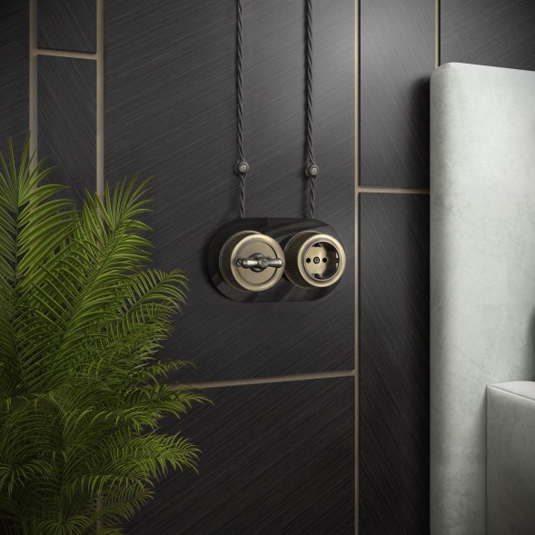 Рамка из стекла на 2 поста черный Werkel W0025108