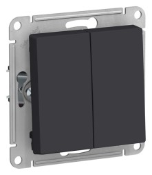 2-клавишный ВЫКЛЮЧАТЕЛЬ, 10АХ, механизм, быстрозажим. клем., КАРБОН Schneider Electric Art Gallery GAL001051S