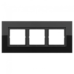 Рамка Jung LS Plus Черное стекло 3 поста LSP983GLSW