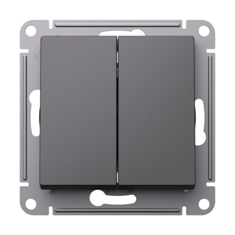 ATN001465 Atlasdesign 2-клавишный ПЕРЕКЛЮЧАТЕЛЬ, сх.6/2, 10АХ, механизм, БАЗАЛЬТ Schneider Electric