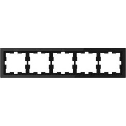 Рамка Merten D-Life Черный оникс 5 постов MTN4050-6503