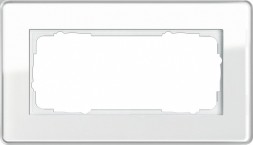 Рамка Gira Esprit Glass C без перегородки Белое стекло 2 поста 1002512