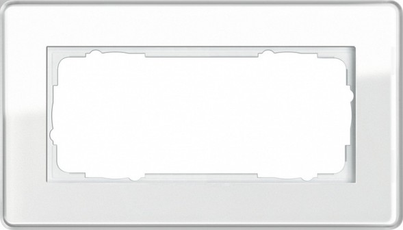 Рамка Gira Esprit Glass C без перегородки Белое стекло 2 поста 1002512
