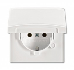 Розетка ABB Allwetter 44 альпийский белый IP44 SCHUKO с крышкой уплотнительное кольцо в комплекте 16А 250В 2CKA002064A0289 20 EUGK-34-101