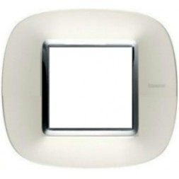 Рамка Bticino Axolute на 1 место формы эллипс Серебро матовое HB4802SA