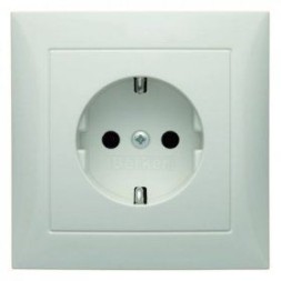 Штепсельная розетка Berker R.1 полярная белизна, с блеском SCHUKO с крышкой 47428989