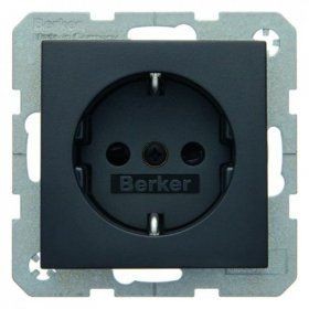 Штепсельная розетка Berker R.1 антрацит, матовый SCHUKO 41231606