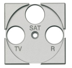 Лицевая панель Bticino Axolute Алюминий для розеток TV + FM + SAT HC4207