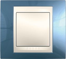 Рамка Schneider Electric Unica Хамелеон Голубой лед / Бежевый 1 пост MGU6.002.554