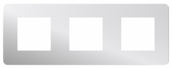 Рамка Schneider Electric Unica Studio Metal Хром / Белый 3 поста NU280655