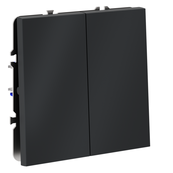 Перекрестный переключатель встраиваемый VOLTUM S70 двухклавишный 10А, (графит)