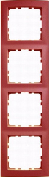 Рамка Berker S.1 Красный с блеском 4 поста вертикальная 10148962