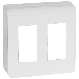 Розеточный блок Legrand Mosaic белый в сборе накладной 2х4м. 078886