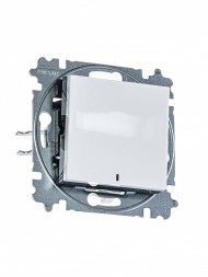 Переключатель ABB Levit ориентационная белый / дымчатый чёрный одноклавишный с подсветкой 2CHH590646A6062 3559H-A06446 62W