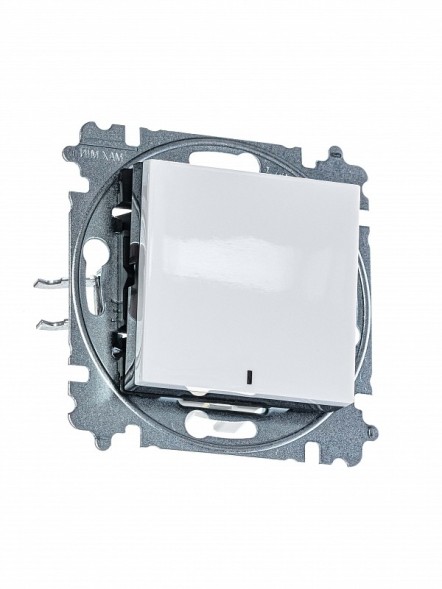 Переключатель ABB Levit ориентационная белый / дымчатый чёрный одноклавишный с подсветкой 2CHH590646A6062 3559H-A06446 62W