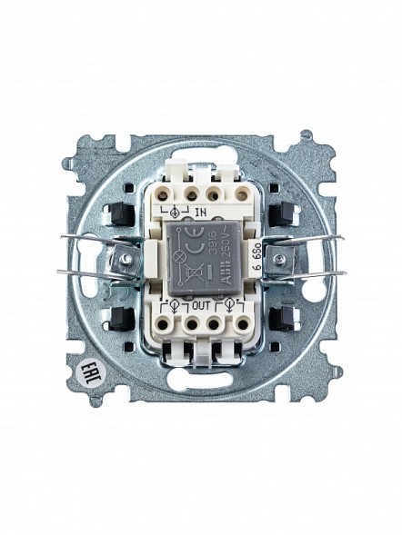 Переключатель ABB Levit ориентационная белый / дымчатый чёрный одноклавишный с подсветкой 2CHH590646A6062 3559H-A06446 62W