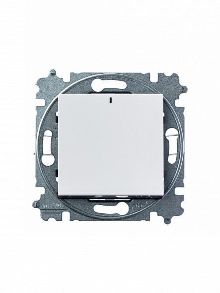 Переключатель ABB Levit ориентационная белый / дымчатый чёрный одноклавишный с подсветкой 2CHH590646A6062 3559H-A06446 62W