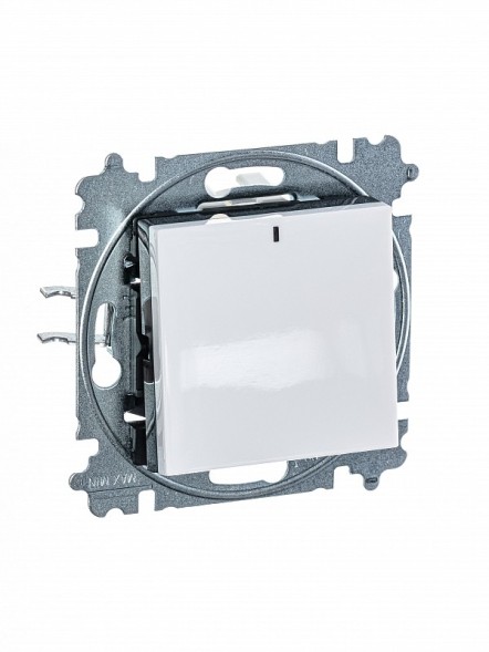 Переключатель ABB Levit ориентационная белый / дымчатый чёрный одноклавишный с подсветкой 2CHH590646A6062 3559H-A06446 62W