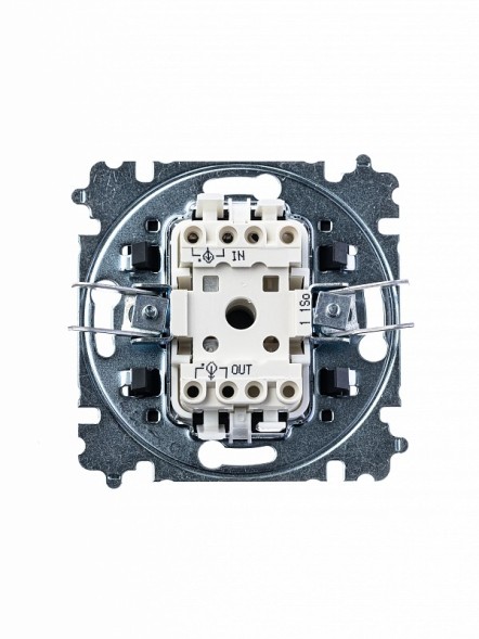 Выключатель ABB Levit сталь / дымчатый чёрный одноклавишный 2CHH590145A6069 3559H-A01445 69W