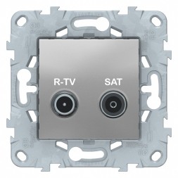 Розетка R-TV/ SAT Schneider Electric Unica Studio Алюминий 1очная NU545430